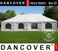 Gazebo Per Feste Pole tent 6x12m PVC, Bianco