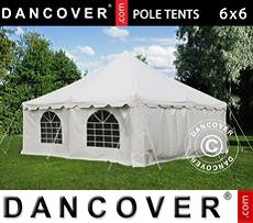 Gazebo Per Feste Pole tent 6x6m PVC, Bianco 